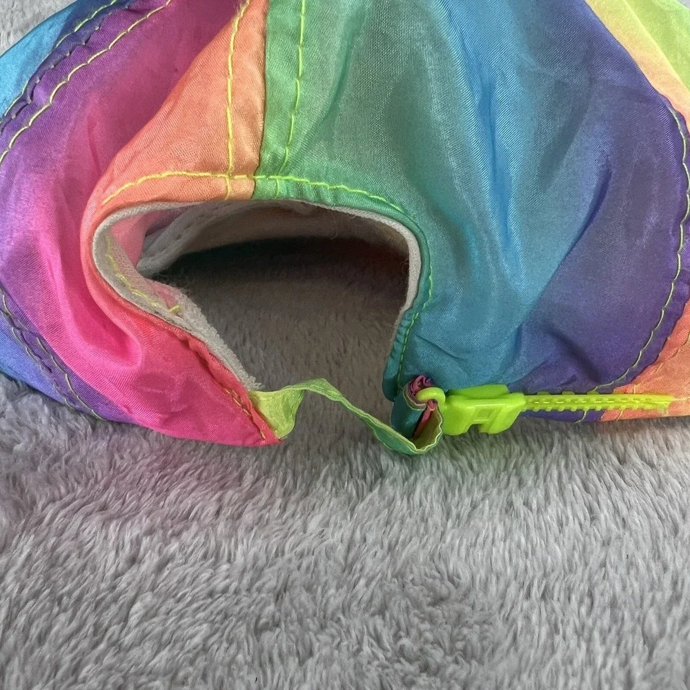 Vintage Otto Cap Accel Rainbow Nylon Rope Hat Multicolor Snapback Retro 80s Cap